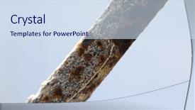  Presentation with corrosion - Beautiful slide set featuring concrete rebar corrosion - rusty metal pipe on gray backdrop and a sky blue colored foreground