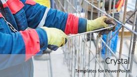  Presentation with reinforcement - Beautiful PPT layouts featuring reinforcement builder knitting metal rod backdrop and a light gray colored foreground