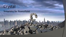  Presentation with cracked pavement concrete broken road - Audience pleasing PPT theme consisting of concrete stone with money pound backdrop and a  colored foreground