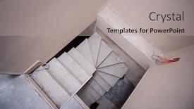  Presentation with concrete construction - Audience pleasing PPT theme consisting of concrete-structure-staircase-new-house backdrop and a light gray colored foreground