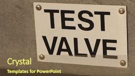  Presentation with industrial valve - Beautiful slides featuring concrete testing - test valve sign in industrial backdrop and a  colored foreground