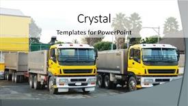  Presentation with dump truck - Slide deck consisting of concrete trucks background and a white colored foreground