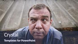  Presentation with concrete pouring during commercial concreting - Colorful slide deck enhanced with concrete wall background cross process backdrop and a ocean colored foreground