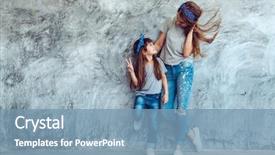  Presentation with family fashion - Amazing slide set having concrete wall minimalist street fashion backdrop and a seafoam green colored foreground