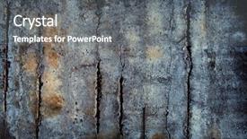  Presentation with corrosion - PPT layouts enhanced with corrosion - concrete wall with severe cracks background and a gray colored foreground