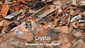  Presentation with pile - Amazing PPT layouts having concrete waste - pile of debris backdrop and a coral colored foreground