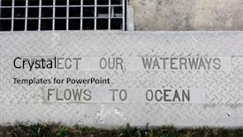  Presentation with concrete waste - Amazing theme having concrete waste - protect our waterways kerb sign backdrop and a light gray colored foreground