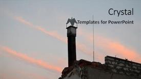  Presentation with concept - Amazing presentation theme having concrete waste - ukrainian ruins concept backdrop and a light gray colored foreground