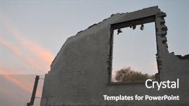  Presentation with modern medicine cardiology concept mixed - PPT theme consisting of concrete waste - ukrainian ruins concept background and a dark gray colored foreground