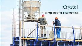  Presentation with construction work - Cool new slide deck with concreting work construction site workers backdrop and a  colored foreground