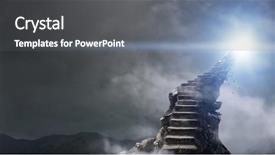  Presentation with way - Cool new PPT layouts with concrette - stone way going up mixed backdrop and a  colored foreground