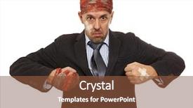  Presentation with head - Presentation design enhanced with concussion health - businessman with bruised head funny background and a tawny brown colored foreground