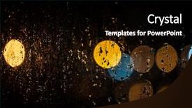  Presentation with house window - PPT layouts with condensation - condensate on a transparent glass background and a black colored foreground