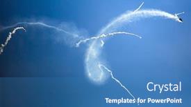  Presentation with jet - Presentation theme with condensation-marks-on-the-blue background and a teal colored foreground