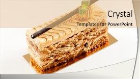  Presentation with condensed milk - Presentation design featuring condensed milk - caramel cake background and a  colored foreground