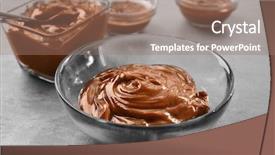  Presentation with condensed milk - PPT theme enhanced with condensed milk - glass bowl with tasty caramel background and a coral colored foreground