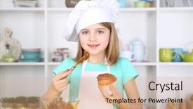  Presentation with interior decorating home - Audience pleasing slide deck consisting of condensed milk - little girl decorating cupcakes backdrop and a  colored foreground