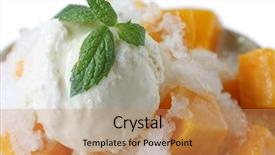 Presentation with ice cream - Amazing PPT theme having condensed milk - shaved ice dessert with fresh backdrop and a coral colored foreground