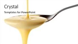  Presentation with condensed milk - Beautiful presentation design featuring condensed milk pouring backdrop and a white colored foreground