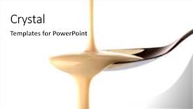 Presentation with condensed milk - PPT theme having condensed milk pouring background and a white colored foreground