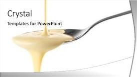  Presentation with condensed milk - Slide set with condensed milk pouring background and a white colored foreground