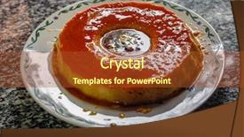  Presentation with condensed milk - Theme featuring condensed milk pudding with eggs background and a tawny brown colored foreground