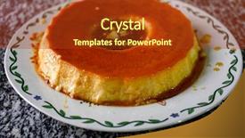  Presentation with condensed milk - Cool new PPT theme with condensed milk pudding with eggs backdrop and a tawny brown colored foreground