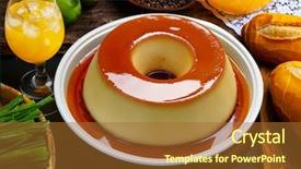  Presentation with condensed milk - Cool new slides with condensed milk pudding with eggs backdrop and a red colored foreground