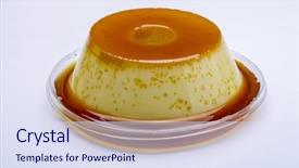  Presentation with condensed milk - Slide deck featuring condensed milk pudding with eggs background and a sky blue colored foreground