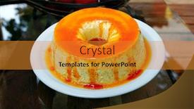  Presentation with condensed milk - PPT theme with condensed-milk-pudding-with-eggs background and a gold colored foreground