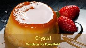  Presentation with condensed milk - Cool new slides with condensed-milk-pudding-with-eggs backdrop and a tawny brown colored foreground