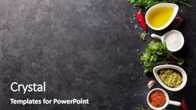  Presentation with spices - Beautiful PPT theme featuring condiments and spices on stone backdrop and a dark gray colored foreground