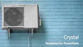  Presentation with conditioner - Theme featuring conditioner on wall of building background and a teal colored foreground