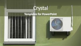  Presentation with conditioner - Theme featuring conditioner on wall of building background and a tawny brown colored foreground