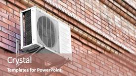  Presentation with conditioner - Amazing slide deck having conditioner on wall of building backdrop and a  colored foreground