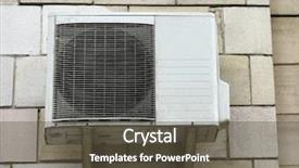  Presentation with conditioner - PPT layouts consisting of conditioner on wall of building background and a  colored foreground