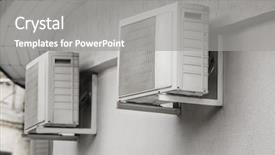 Presentation with air - Amazing slides having conditioners on wall of building backdrop and a gray colored foreground