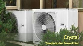  Presentation with air - Slides enhanced with conditioners on wall of building background and a tawny brown colored foreground