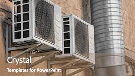  Presentation with air conditioning services - PPT layouts consisting of conditioners on wall of building background and a violet colored foreground