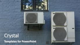  Presentation with air - PPT layouts featuring conditioners on wall of building background and a  colored foreground