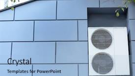  Presentation with air conditioning hvac eng - Beautiful PPT layouts featuring conditioners on wall of building backdrop and a  colored foreground