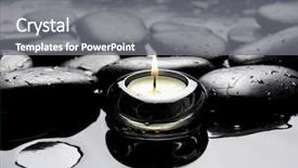  Presentation with condolence - PPT theme having condolence - aromatherapy candle with stones background and a gray colored foreground