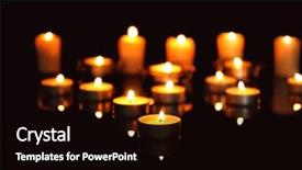  Presentation with candles - Slide set enhanced with condolence - burning candles on dark background background and a black colored foreground