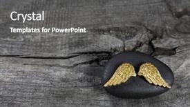  Presentation with angel wings - Theme consisting of condolence - golden angel wings background and a gray colored foreground