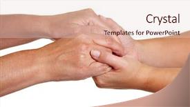  Presentation with condolence - Colorful slide deck enhanced with condolence - hands expressing symbolic sympathies while backdrop and a lemonade colored foreground