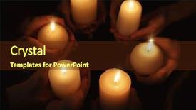  Presentation with candles - Audience pleasing PPT theme consisting of condolence - hands with burning candles backdrop and a wine colored foreground