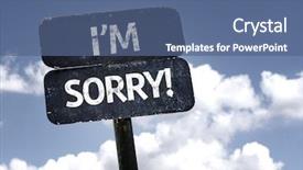  Presentation with condolence - Presentation consisting of condolence - i'm sorry sign with clouds background and a ocean colored foreground