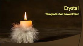  Presentation with candle - Presentation theme with condolence - one burning candle with feathers background and a wine colored foreground