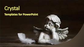  Presentation with bereavement - Amazing slide deck having condolence - sad angel with white feathers backdrop and a wine colored foreground