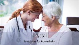  Presentation with condolence - Audience pleasing PPT theme consisting of condolence - smiling doctor and patient looking backdrop and a light blue colored foreground